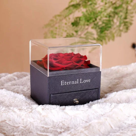 ROSA ETERNA CON COLLAR - TE AMO EN 100 IDIOMAS