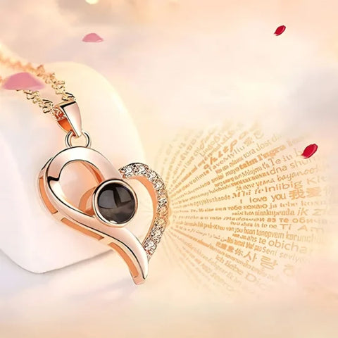 ROSA ETERNA CON COLLAR - TE AMO EN 100 IDIOMAS